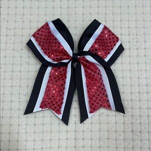 Red and Black Sequin Bow